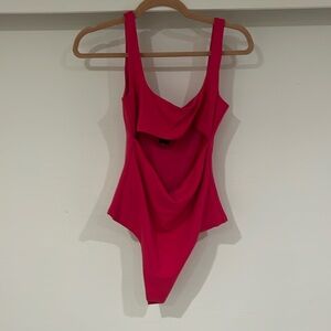 HOURS Pink cut out bodysuit